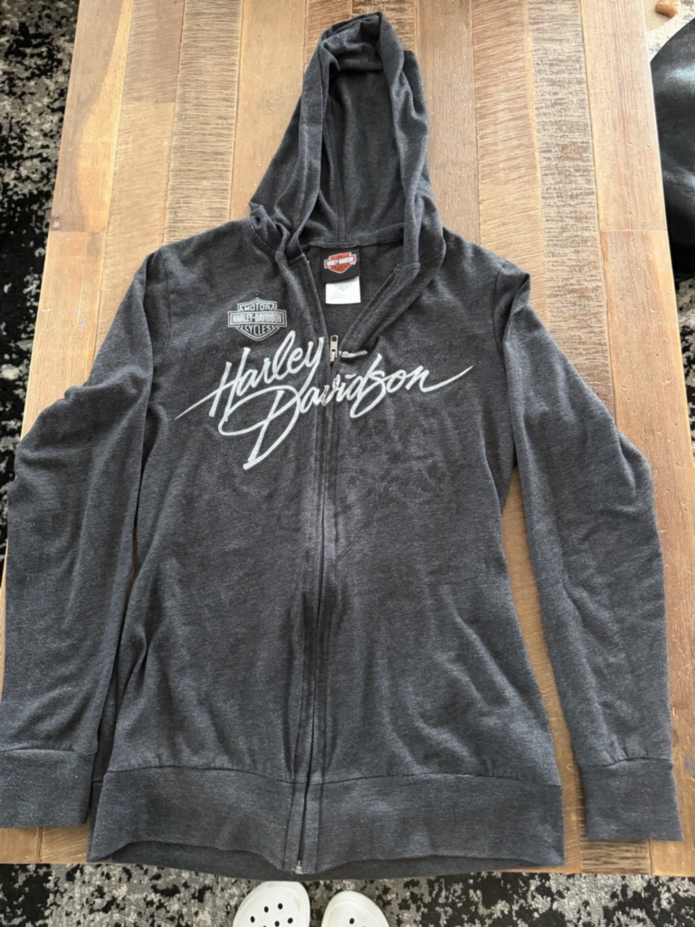 Harley-Davidson Dark Gray Script Zip Hoodie